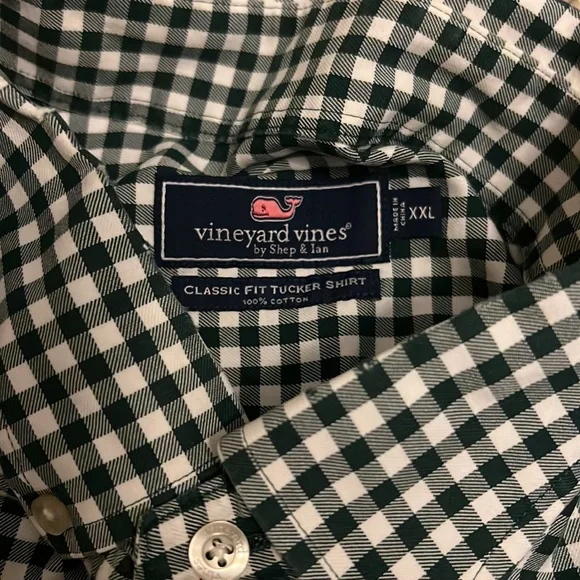 Vineyard Vines Tucker Shirt Long Sleeve‎ Mens XXL Green Gingham Plaid - Picture 3 of 5